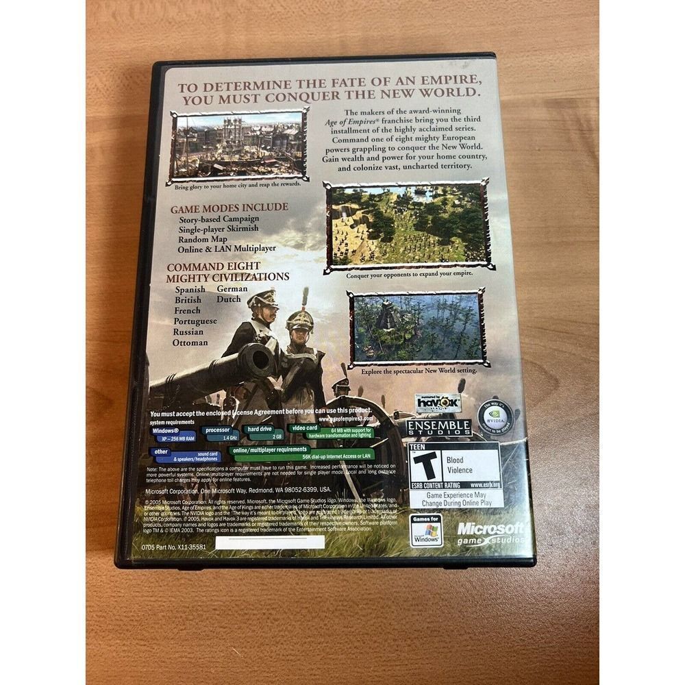 Age of Empires 3 III PC CD Microsoft 3 Discs Manual 2005 - Picture 2 of 10